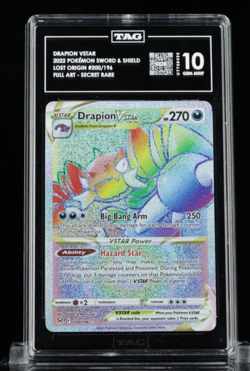 TAG 10 Gem Mint #1/2 Drapion VSTAR 200/196 Pokemon Lost Origin Rainbow Rare - Image 1