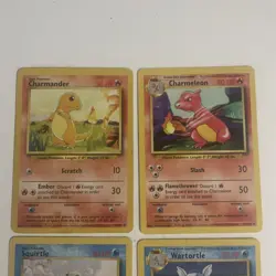 Pokemon Base Set Starter Evolution Lot Charmander Squirtle Bulbasaur LP - Image 2