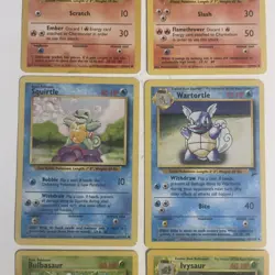 Pokemon Base Set Starter Evolution Lot Charmander Squirtle Bulbasaur LP - Image 3