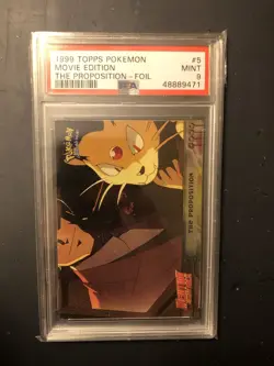 The Proposition #5 1999 Topps Pokemon First Movie Edition Foil Black Logo PSA 9 - Image 1