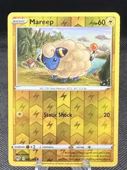 Pokemon TCG SWSH Darkness Ablaze Mareep #55/189 Common Reverse Holo - Image 1