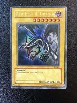 Yugioh Red-Eyes Black Dragon SDJ-001 Unlimited Edition Holo Rare Yu-Gi-Oh! 1996 - Image 1
