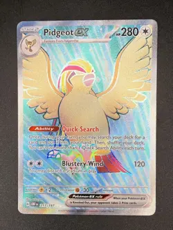 Pidgeot ex 217/197 - Ultra Rare Colorless Holo - Pokemon Card - Near Mint NM - Image 1