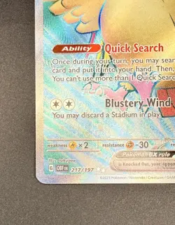 Pidgeot ex 217/197 - Ultra Rare Colorless Holo - Pokemon Card - Near Mint NM - Image 4