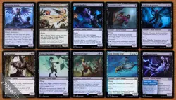 Set of 10 Rare & Uncommon Flying Black Faerie Creatures (Magic MTG) Commander - Image 1