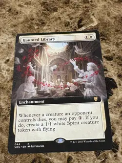 HAUNTED LIBRARY Magic MTG Innistrad Crimson Vow Extended Art - Image 1