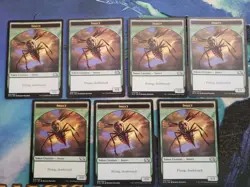 Insect token x7 M15 EDH Cube Legacy Hornet Queen Green 1/1 Flying Deathtouch - Image 1