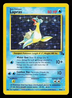 Lapras 10/62 Holo Rare Fossil Pokemon Card - Image 1