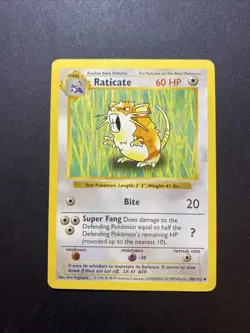 Raticate 040/102 Base Set (Shadowless) Regular Unlimited Pokemon WOTC MP - Image 1