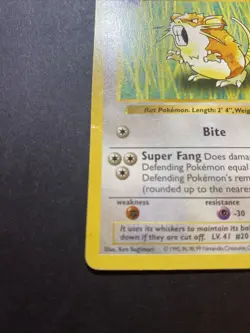 Raticate 040/102 Base Set (Shadowless) Regular Unlimited Pokemon WOTC MP - Image 2