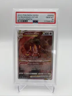 2023 POKEMON SWORD & SHIELD CROWN ZENITH #GG55 FULL ART/REGIGIGAS VSTAR PSA 10 - Image 1