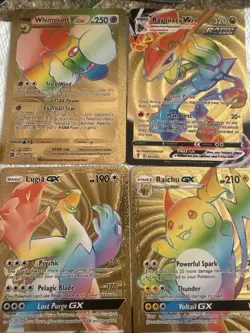Pokemon 4 Vmax Gx Gold Foil 🔥Fan Art🔥set NM - Image 1