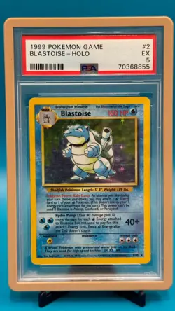 Blastoise 1999 Pokemon Set Unlimited #2/102 Rare Holo PSA 5 EN - Image 1