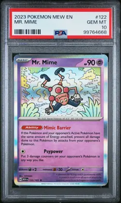 2023 POKEMON 151 MEW EN #122 MR MIME PSA 10 POP 31! - Image 1