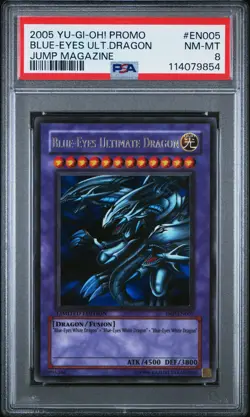 2005 YU-GI-OH! PROMO JUMP MAGAZINE #EN005 BLUE-EYES ULTIMATE DRAGON PSA 8 - Image 1