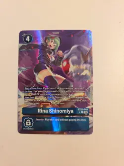 Rina Shinomiya Alt Art BT22-085 R Cyber Eden NM Digimon Card Game - Image 1
