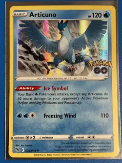 Pokemon TCG Articuno Pokemon Go 024/078 Holo Rare Near Mint + Card Saver - Image 1