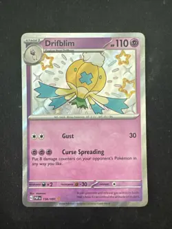 Drifblim 156/091 Pokemon TCG Paldean Fates Shiny Holo Rare Card Near Mint! - Image 1