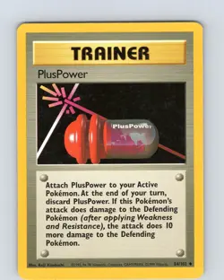 Pokemon TCG Pluspower Base Set 84/102 Unlimited Uncommon Card WOTC Played LP - Image 1