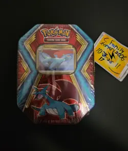 Pokemon TCG Salamence Srong Bonds Tin with 10 Mini 3-Card Booster Packs - Image 1