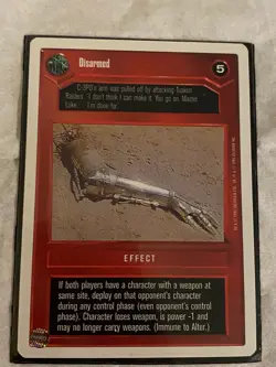 Decipher Star Wars CCG Premiere WB DISARMED (DS) Card NEVER PLAYED - Image 1