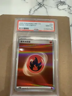 2025 Pokemon CBB1 CS holo Basic Fire Energy Card GEM Mint 10 Graded pop 5 - Image 1