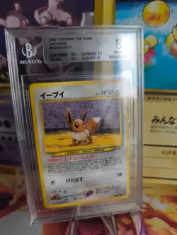 Pokemon Card Eevee Evoli Neo Discovery Promo File Binder Japanese BGS Beckett 8 - Image 1