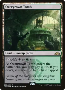 OVERGROWN TOMB - Guilds of Ravnica - Rare MtG TCG Card # 253 - Image 1