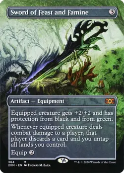 MTG - Sword of Feast and Famine - Fanart Foil Double Masters - EDH / Playtest - Image 1
