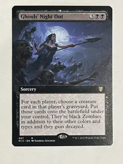 Ghouls’ Night Out NM Extended Art Innistrad: Midnight Hunt Commander MTG - Image 1