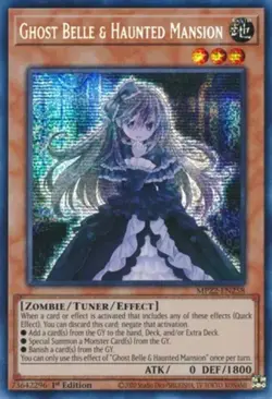 Yugioh! LP Ghost Belle & Haunted Mansion - MP22-EN258 - Prismatic Secret Rare - - Image 1