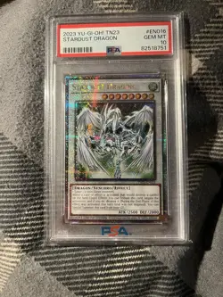 PSA 10 GEM MINT Yugioh Stardust Dragon TN23-EN016 Quarter Century Secret Rare - Image 1