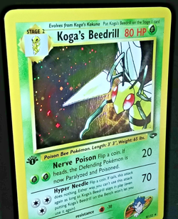 1ST EDITION POKEMON GYM CHALLENGE - KOGA'S BEEDRILL #9/132 - HOLO (EX/NM) - Image 3