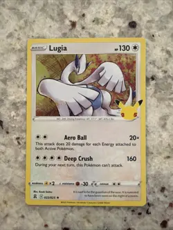 Pokemon TCG Lugia Celebrations Holo Rare Card 022/025 25th Anniversary Edition - Image 1