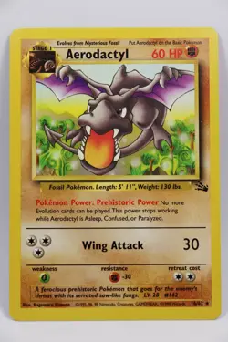Unlimited Fossil Aerodactyl Rare 16/62 Pokemon Card WOTC Vintage LP - Image 1