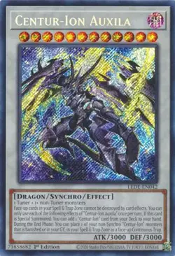 Yugioh! LP Centur-Ion Auxila - LEDE-EN042 - Secret Rare - 1st Edition Lightly Pl - Image 1
