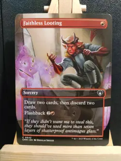 Faithless Looting (Borderless) - Commander Masters - Common - NM (see pics) MTG - Image 1