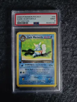 2000 Pokemon 1st Edition Rocket # 46 Dark Wartortle PSA 9 Card MINT! - Image 1