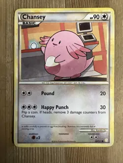 Pokemon TCG Chansey Heartgold Soulsilver 58/123 Regular Common MP - Image 1
