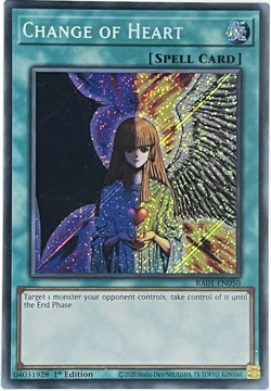 Change of Heart - RA01-EN050 - Secret Rare 1st Edition Yugioh TCG Card - Image 1
