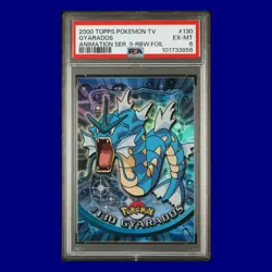 Gyarados 130 Rainbow Foil 2000 Topps Pokemon TV Animation Series 3 PSA 6 EX-MT - Image 1