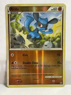 Riolu 60/95 - HeartGold SoulSilver Unleashed- Reverse Holo - 2010 Pokemon TCG MP - Image 1