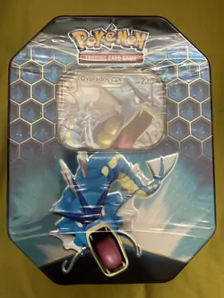Pokemon Gyarados GX Tin Hidden Fates TCG, New and Sealed - Image 1