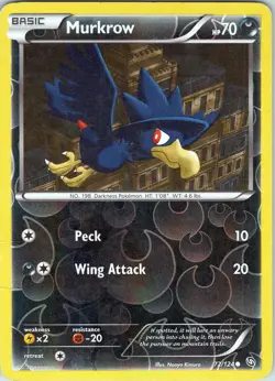 Murkrow 72/124 Common - Pokemon TCG B&W 6: Dragons Exalted - Reverse Holo (NM) - Image 1