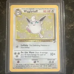 Pokemon TCG Wigglytuff Base Set 2 Holo Rare Card 19/130 Swirls LP+ - Image 1