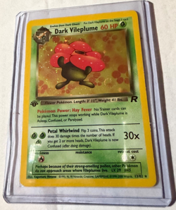 1995 pokemon cards 1st edition Dark Vileplume Holo 13/82 Never used Ex Condition - Image 1