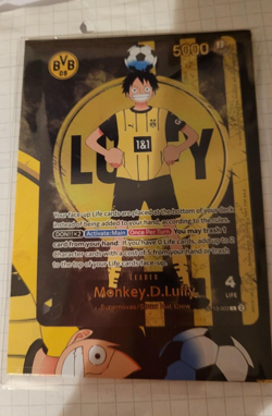 Bandai One Piece TCG Limited BVB Dortmund Promo Card Ruffy/Luffy ST13-003 New - Image 2