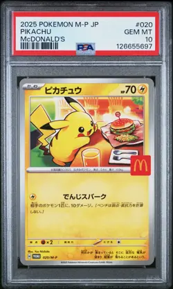 2025 POKEMON JAPANESE MCDONALD'S PIKACHU 020/M-P PSA 10 GEM MINT - Image 1