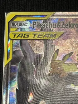 Pokemon TCG Pikachu and Zekrom GX Tag Team SM168 Black Star Promo Damaged - Image 3