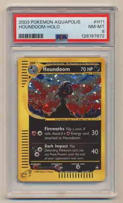 PSA 8 Pokemon Aquapolis Holo Rare Houndoom H11/H32 NM/MINT Condition! - Image 1